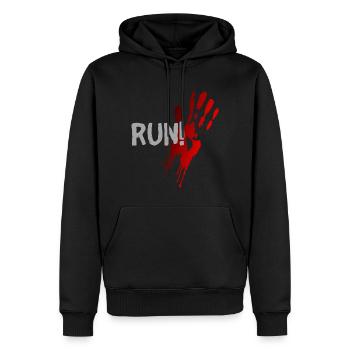 exécuter halloween en disant idée cadeau - Sweat à capuche Premium bio Homme - noir - Devant - Nico (187cm)