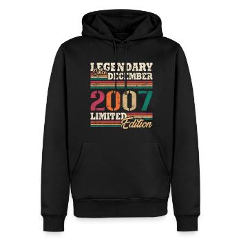 Légendaire Décembre 2007 édition limitée - Sweat à capuche Premium bio Homme - noir - Devant - Nico (187cm)
