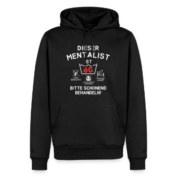 This mentalist is 60. - Men’s Premium Organic Hoodie - black - Front - Nico (187cm)