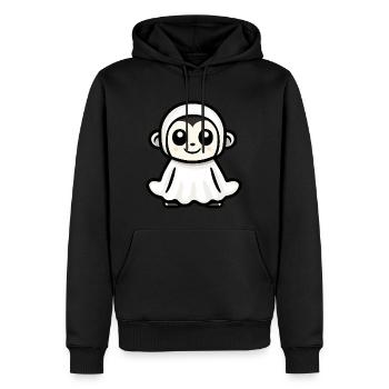 Singe Halloween Bande Dessinée Fantôme - Sweat à capuche Premium bio Homme - noir - Devant - Nico (187cm)