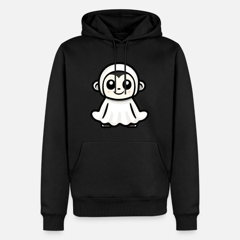 Affe Halloween Comic Geist - Männer Premium Bio Hoodie - Schwarz