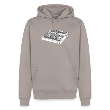 Sound Mixer - Männer Premium Bio Hoodie - Taupe - Vorne - Nico (187cm)