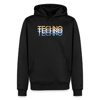 Techno - Sweat à capuche Premium bio Homme - noir - Devant - Nico (187cm)