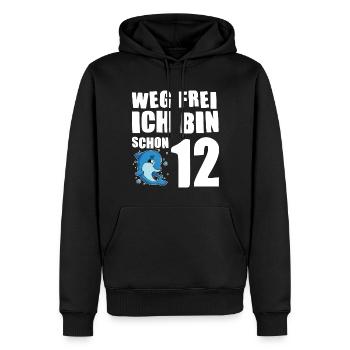 12. Geburtstag Delfin 12 Jahre alt Geschenk - Männer Premium Bio Hoodie - Schwarz - Vorne - Nico (187cm)