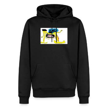 Guirlande - Sweat à capuche Premium bio Homme - noir - Devant - Nico (187cm)