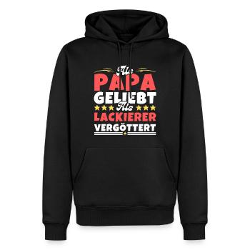 Als Papa geliebt, als Lackierer vergöttert - Männer Premium Bio Hoodie - Schwarz - Vorne - Nico (187cm)