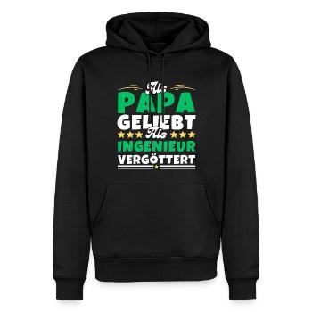 Als Papa geliebt, als Ingenieur vergöttert - Männer Premium Bio Hoodie - Schwarz - Vorne - Nico (187cm)