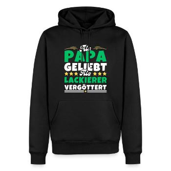 Als Papa geliebt, als Lackierer vergöttert - Männer Premium Bio Hoodie - Schwarz - Vorne - Nico (187cm)