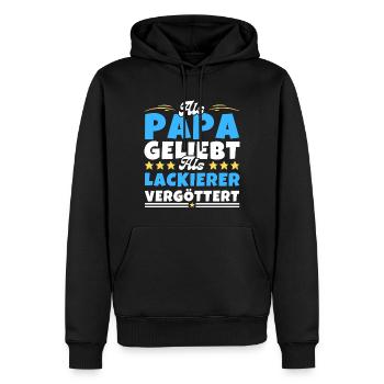 Als Papa geliebt, als Lackierer vergöttert - Männer Premium Bio Hoodie - Schwarz - Vorne - Nico (187cm)