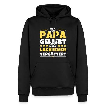 Als Papa geliebt, als Lackierer vergöttert - Männer Premium Bio Hoodie - Schwarz - Vorne - Nico (187cm)