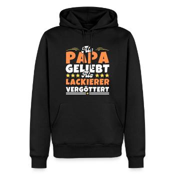 Als Papa geliebt, als Lackierer vergöttert - Männer Premium Bio Hoodie - Schwarz - Vorne - Nico (187cm)