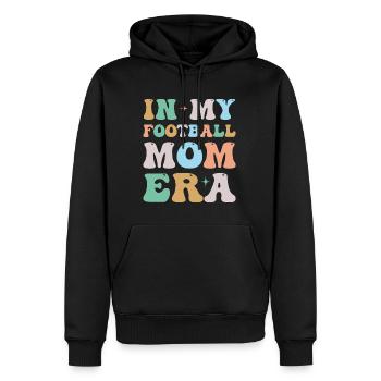 In meiner Fußball-Mom-Ära Groovy Retro - Männer Premium Bio Hoodie - Schwarz - Vorne - Nico (187cm)