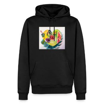 Fruit for the heart - Men’s Premium Organic Hoodie - black - Front - Nico (187cm)