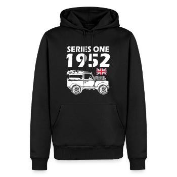 Landy Série Un 1952 - Sweat à capuche Premium bio Homme - noir - Devant - Nico (187cm)