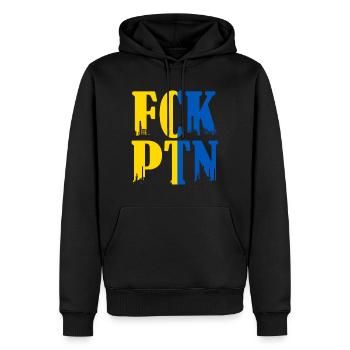 FCK Putin Ukraine Conflict Free Ukraine - Men’s Premium Organic Hoodie - black - Front - Nico (187cm)
