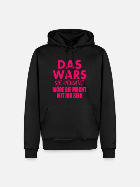 Das wars sie heiratet - Männer Premium Bio Hoodie - Schwarz