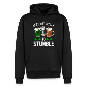 Préparons-nous à trébucher le jour de la Saint-Patrick - Sweat à capuche Premium bio Homme - noir - Devant - Nico (187cm)