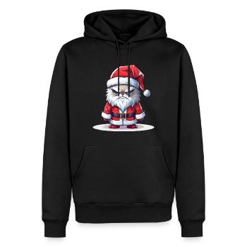 Santa Cat Weihnachtsmann Geschenk Weihnachten - Männer Premium Bio Hoodie - Schwarz - Vorne - Nico (187cm)