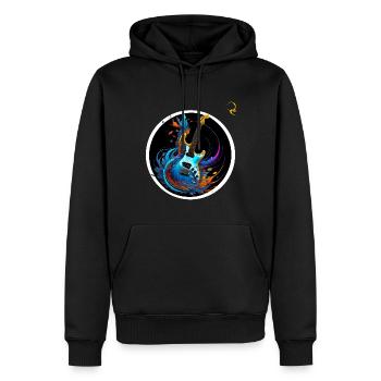 MEHR ALS MUSIK - Männer Premium Bio Hoodie - Schwarz - Vorne - Nico (187cm)