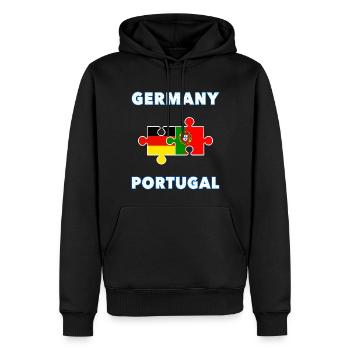Germany Portugal Puzzle - Men’s Premium Organic Hoodie - black - Front - Nico (187cm)