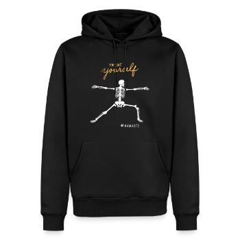 Treat yourself, Namaste: Relaxation Self-Care - Men’s Premium Organic Hoodie - black - Front - Nico (187cm)