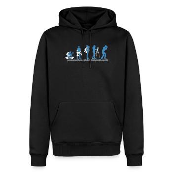 Cadeaux de photographie - photographe photographe de caméra - Sweat à capuche Premium bio Homme - noir - Devant - Nico (187cm)