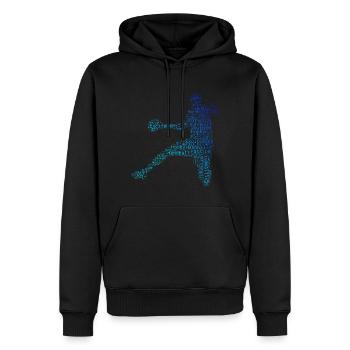 Joueurs de handball Handball masculin Handball féminin - Sweat à capuche Premium bio Homme - noir - Devant - Nico (187cm)