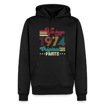 Vintage 1974 Original, Geburtstagsgeschenk - Männer Premium Bio Hoodie - Schwarz - Vorne - Nico (187cm)