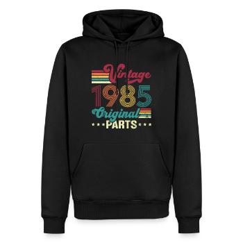 Vintage 1985 Original, Cadeau D'anniversaire - Sweat à capuche Premium bio Homme - noir - Devant - Nico (187cm)