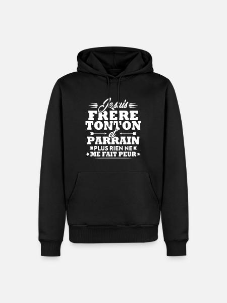 Frère tonton et Parrain - Sweat à capuche Premium bio Homme - noir