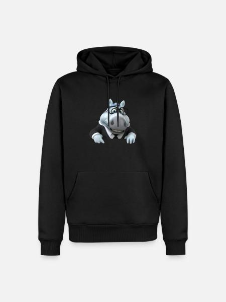 Illustration einer lustigen Pferdebüste - Männer Premium Bio Hoodie - Schwarz