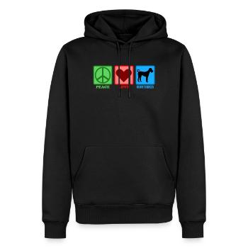Irish Terrier Hund Peace Love - Männer Premium Bio Hoodie - Schwarz - Vorne - Nico (187cm)