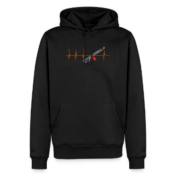 Cadeau de déneigement lance-flammes - Sweat à capuche Premium bio Homme - noir - Devant - Nico (187cm)