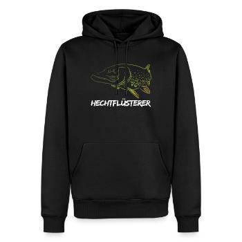 Hecht - Männer Premium Bio Hoodie - Schwarz - Vorne - Nico (187cm)