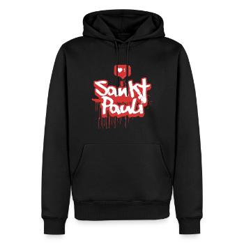 St Pauli Graffiti Spray Souvenir Hamburg St. Pauli - Männer Premium Bio Hoodie - Schwarz - Vorne - Nico (187cm)