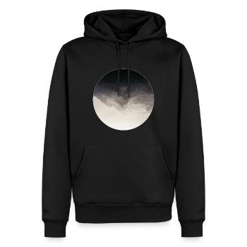 Berglandschaft im abstrakten Vintage Stil - Männer Premium Bio Hoodie - Schwarz - Vorne - Nico (187cm)