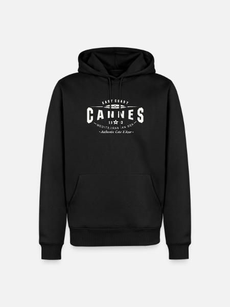 Cannes Cote d´Azur T-Shirt - Sweat à capuche Premium bio Homme - noir