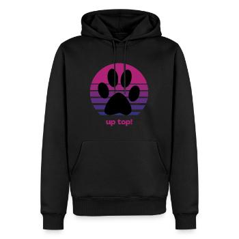 haut en haut - Sweat à capuche Premium bio Homme - noir - Devant - Nico (187cm)