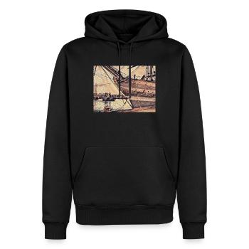 Ship No. 4 - Men’s Premium Organic Hoodie - black - Front - Nico (187cm)