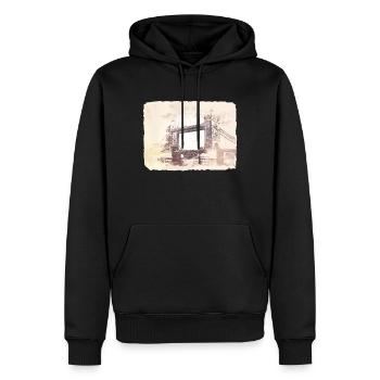 London England Tower Bridge - Männer Premium Bio Hoodie - Schwarz - Vorne - Nico (187cm)