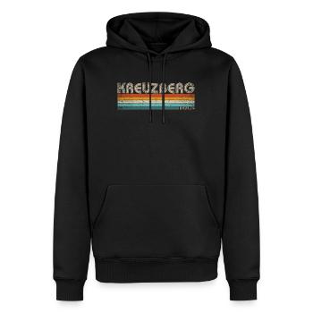 Kreuberg Berlin Capital District Kiez Retro 80s - Men’s Premium Organic Hoodie - black - Front - Nico (187cm)