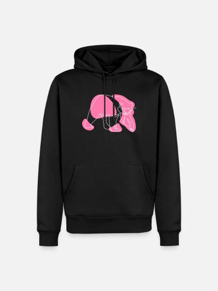Pink polar bear - Men’s Premium Organic Hoodie - black