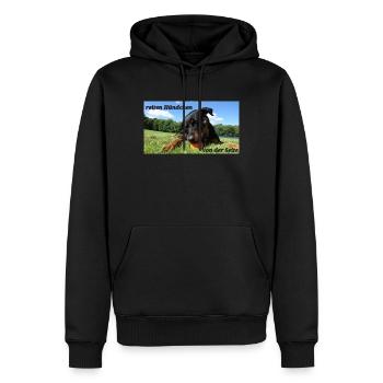 Hündchen - Männer Premium Bio Hoodie - Schwarz - Vorne - Nico (187cm)