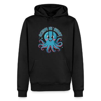Süßer Oktopus mit Spruch - Octopi My Heart - Männer Premium Bio Hoodie - Schwarz - Vorne - Nico (187cm)