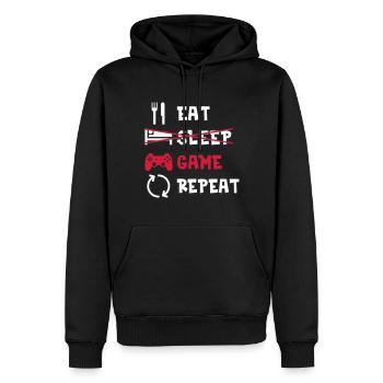 Gaming - Männer Premium Bio Hoodie - Schwarz - Vorne - Nico (187cm)