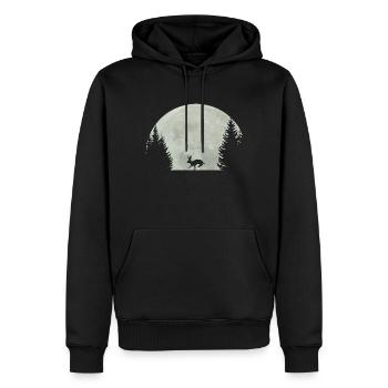 Hare - Men’s Premium Organic Hoodie - black - Front - Nico (187cm)
