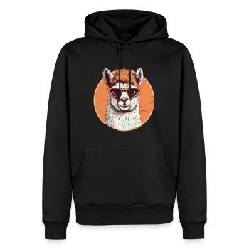 Alpaka Lama Sonnenbrille - Männer Premium Bio Hoodie - Schwarz - Vorne - Nico (187cm)