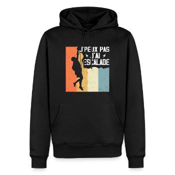 Ich kann nicht, ich bin geklettert - Männer Premium Bio Hoodie - Schwarz - Vorne - Nico (187cm)