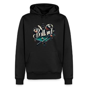 Billard heißt den Queue am Billardtisch beherrsche - Männer Premium Bio Hoodie - Schwarz - Vorne - Nico (187cm)