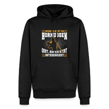 Wenn es nicht um Hornussen geht - Männer Premium Bio Hoodie - Schwarz - Vorne - Nico (187cm)